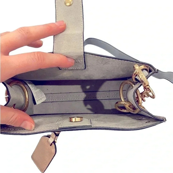 River Island Square Gray Cross Body Shoulder Bag Purse - Picture 6 of 11